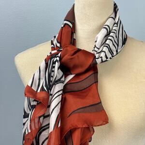 Rachel Zoe Luxe Designer Fashion Neck Scarf Fall Geometric Old Money 44x44